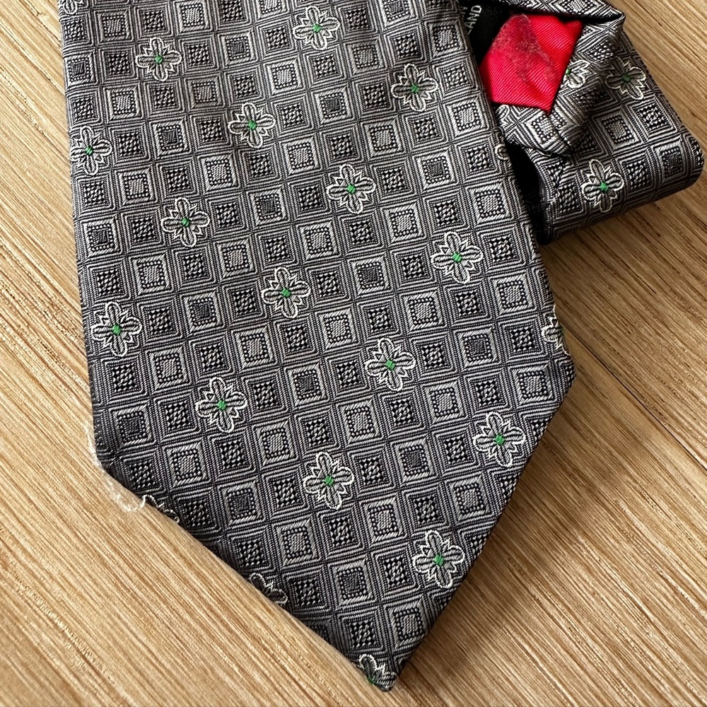Paul Smith “The British Collection” - Made in England tie - Silver and green
